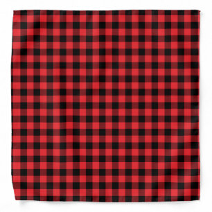 Buffalo Red Black Check Plaid  Bandana