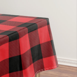 Buffalo Red Black Check Plaid  Tablecloth