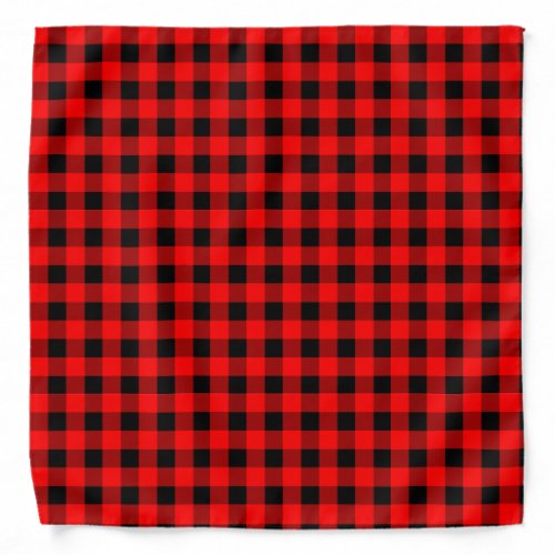 Buffalo Red Black Lumberjack Plaid Checkered Cool Bandana