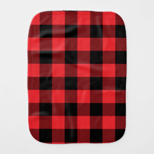 Buffalo Red Black Plaid Check Baby Burp Cloth