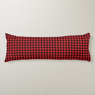 Buffalo Red Black Plaid Check Body Pillow