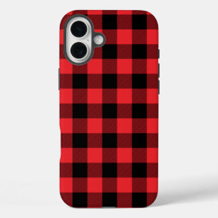 Buffalo Red Black Plaid Check iPhone 16 Plus Case