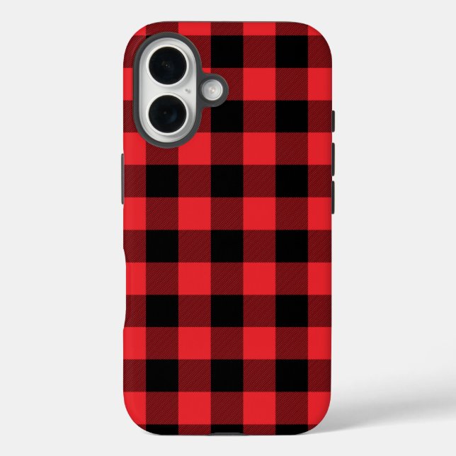Buffalo Red Black Plaid Check Case-Mate iPhone Case (Back)