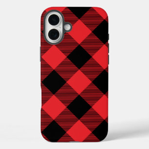 Buffalo Red Black Plaid Check iPhone 16 Plus Case