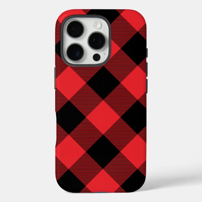 Buffalo Red Black Plaid Check Case-Mate iPhone Case (Back)
