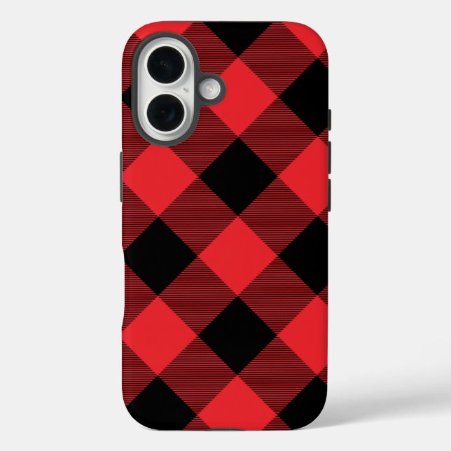 Buffalo Red Black Plaid Check Case-Mate iPhone Case (Back)