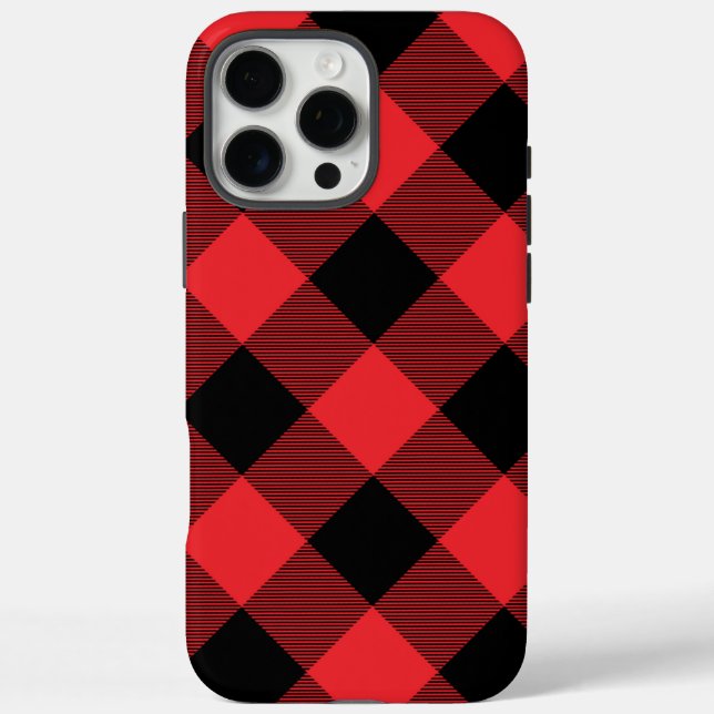 Buffalo Red Black Plaid Check Case-Mate iPhone Case (Back)