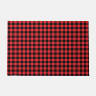 Buffalo Red Black Plaid Check Doormat