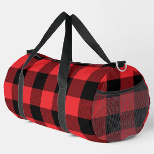 Buffalo Red Black Plaid Check Duffle Bag