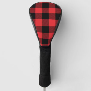 Buffalo Red Black Plaid Check Golf Head Cover