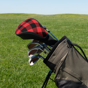Buffalo Red Black Plaid Check Golf Head Cover