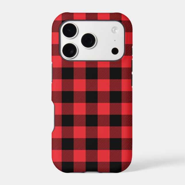 Buffalo Red Black Plaid Check iPhone Case (Back)