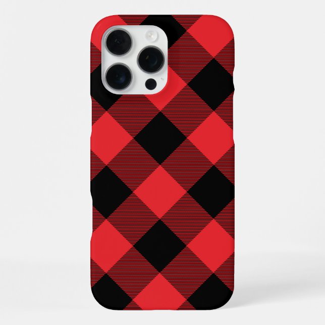 Buffalo Red Black Plaid Check iPhone Case (Back)