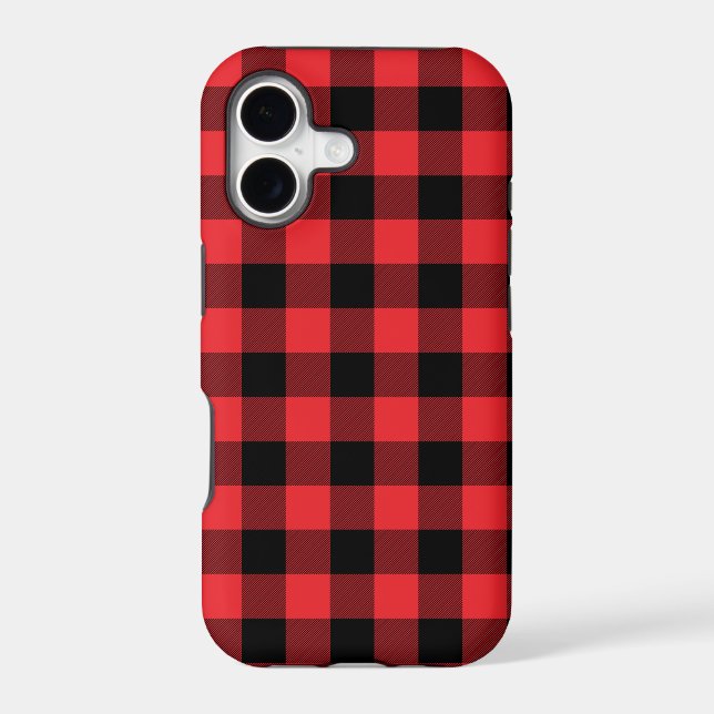 Buffalo Red Black Plaid Check iPhone Case (Back)