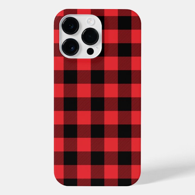 Buffalo Red Black Plaid Check iPhone Case (Back)