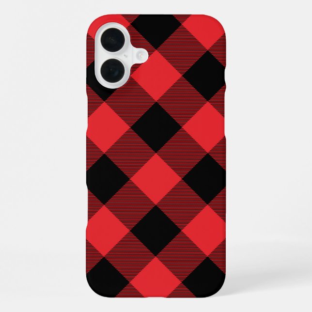Buffalo Red Black Plaid Check iPhone Case (Back)