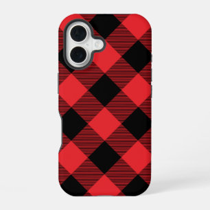 Buffalo Red Black Plaid Check iPhone 16 Case