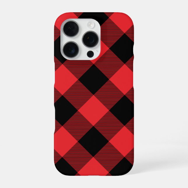 Buffalo Red Black Plaid Check iPhone Case (Back)