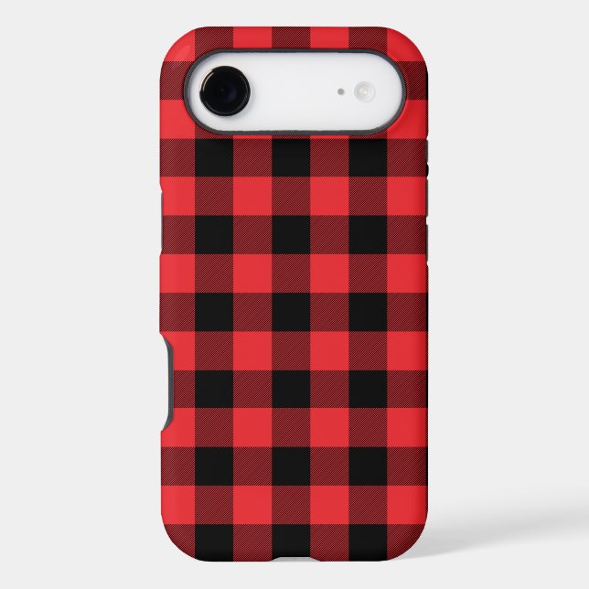 Buffalo Red Black Plaid Check iPhone Case (Back)