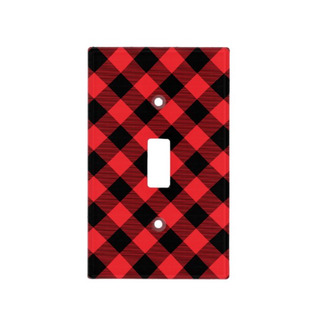 Buffalo Red Black Plaid Check Light Switch Cover (Front)