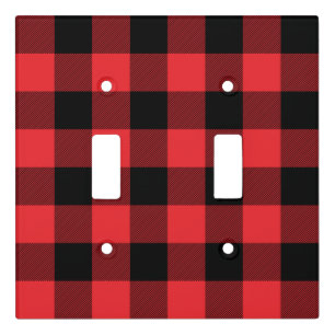 Buffalo Red Black Plaid Check Light Switch Cover