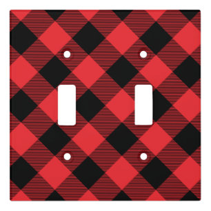 Buffalo Red Black Plaid Check Light Switch Cover