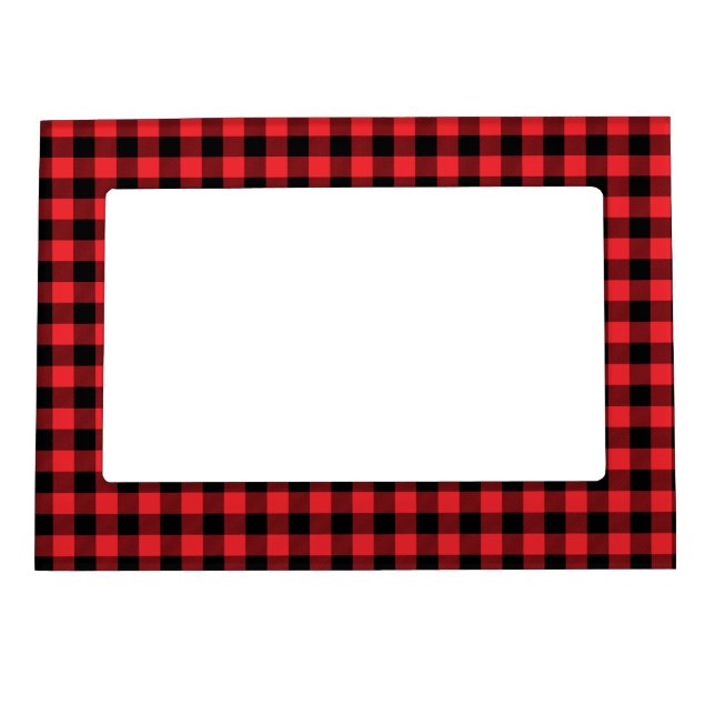 Buffalo Red Black Plaid Check Magnetic Frame (Front)