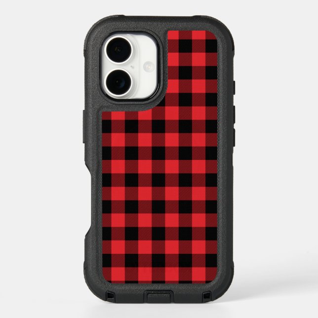 Buffalo Red Black Plaid Check Otterbox iPhone Case (Back)