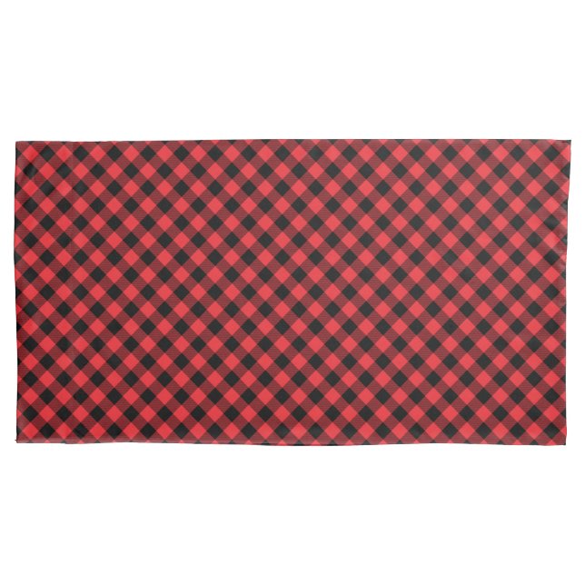 Buffalo Red Black Plaid Check Pillow Case (Front)