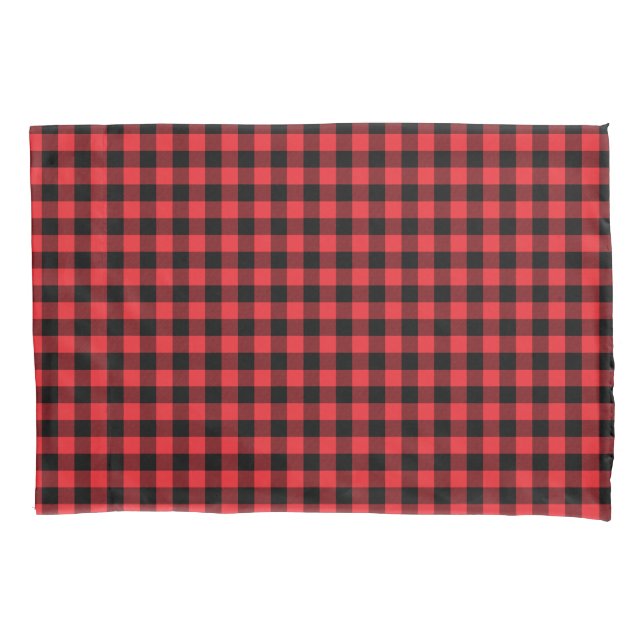Buffalo Red Black Plaid Check Pillow Case (Front)