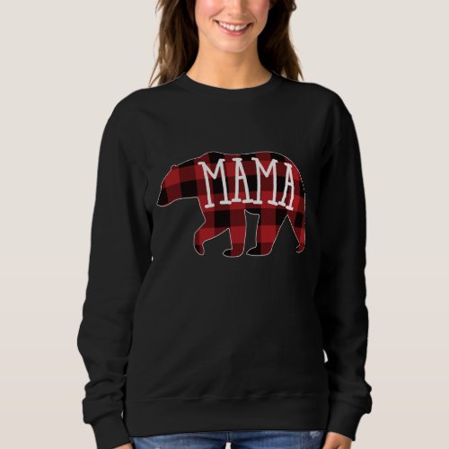 Buffalo Red Plaid Mama Bear Family Bear Sweatshirt