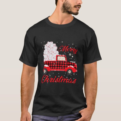 Buffalo Red Plaid Truck Merry Christmas Toilet Pap T_Shirt