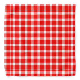 Buffalo Red White Plaid Check Bandana