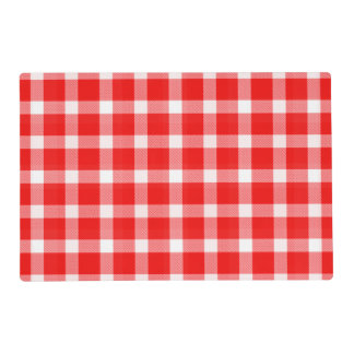Buffalo Red White Plaid Holiday Laminated Placemat