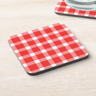 Buffalo Red White Plaid Holiday Picnic Classic Beverage Coaster