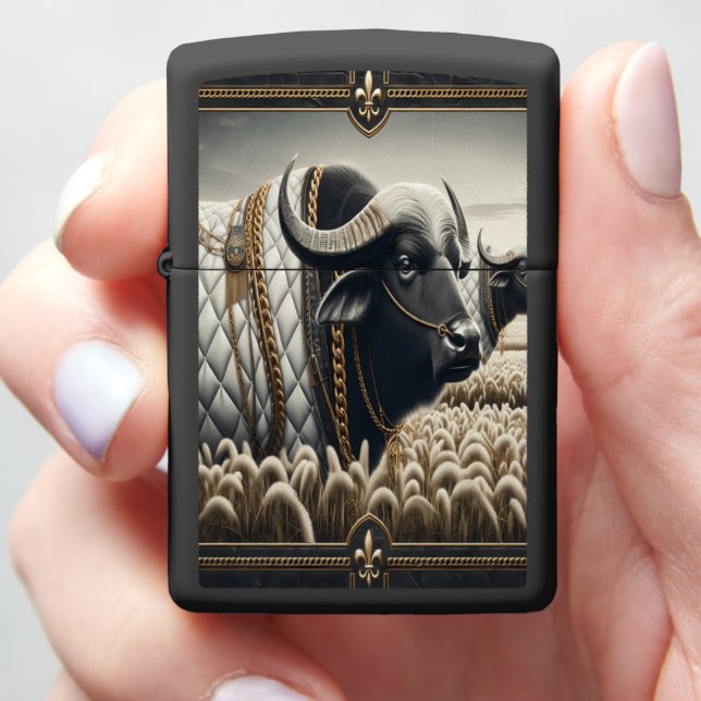 Buffalo Regal Quilted Leather  Zippo Lighter (In Hand)