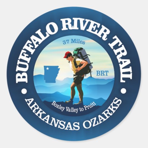 Buffalo River Trail C Classic Round Sticker