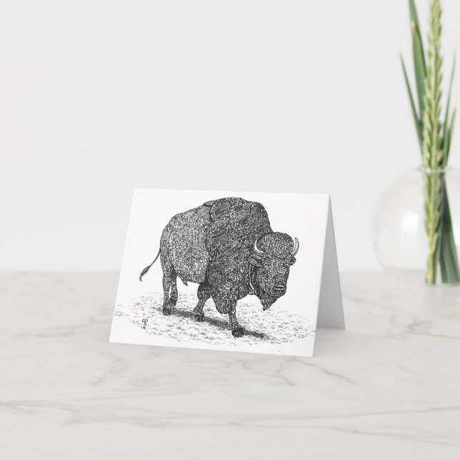 Buffalo Roaming Note Card (Front)