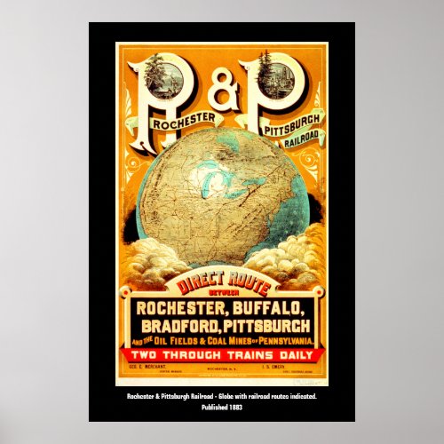  Buffalo Rochester  Pittsburg Railroad Travel  Poster