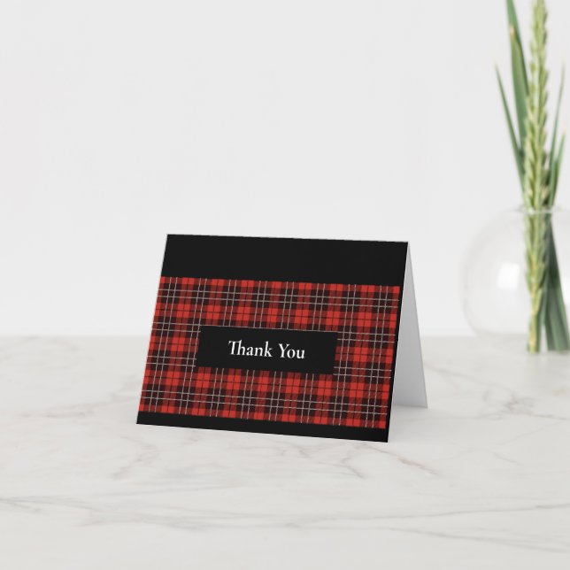 Buffalo Scottish Tartan Plaid Checkered Thank You Card (Front)
