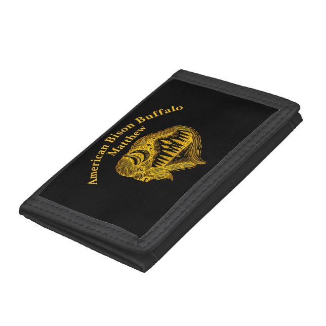 Buffalo Silhouette With Mountains Design Trifold Wallet (Bottom)