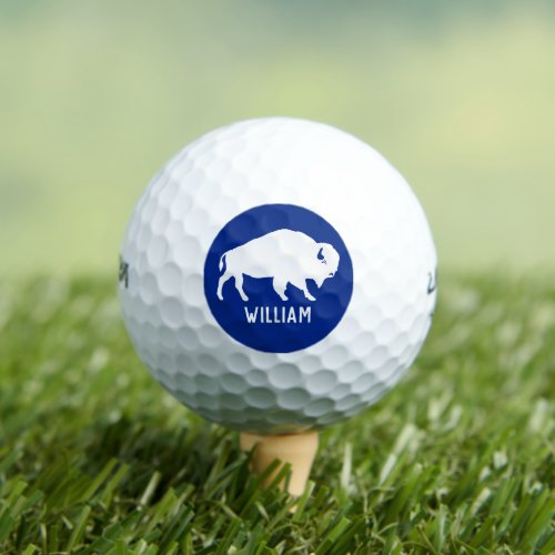 Buffalo Silhouette with Personalized Name Golf Balls