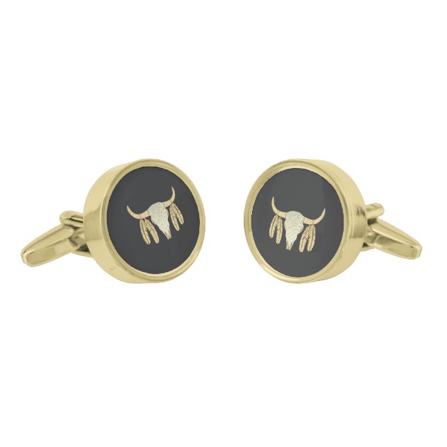 Buffalo Skull Cufflinks (Angled)