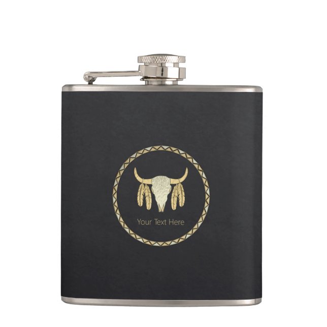 Buffalo Skull Flask (Front)