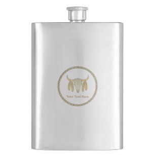 Buffalo Skull Flask