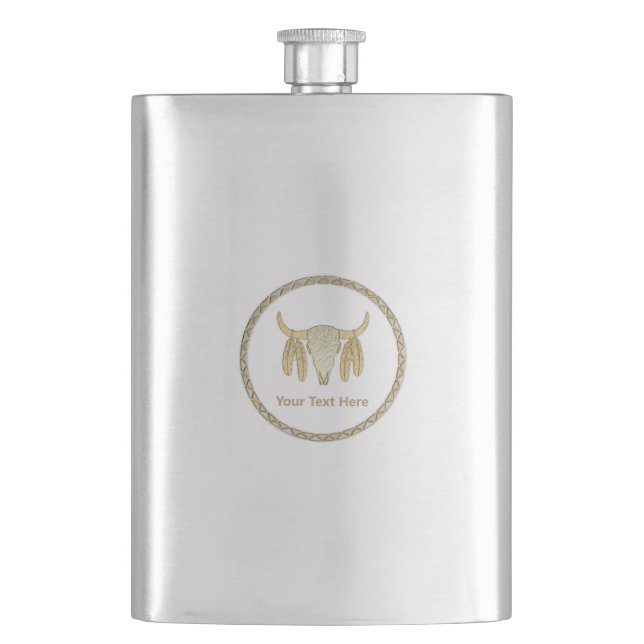 Buffalo Skull Flask (Front)