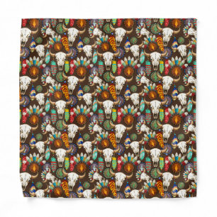 Buffalo Skull Native American Emblem Bandana