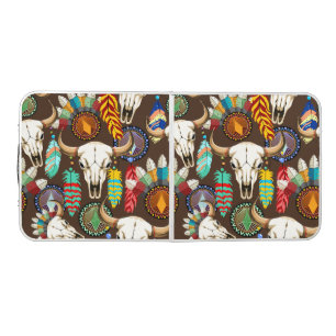 Buffalo Skull Native American Emblem Beer Pong Table