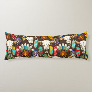 Buffalo Skull Native American Emblem Body Pillow