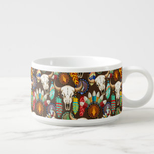 Buffalo Skull Native American Emblem Bowl